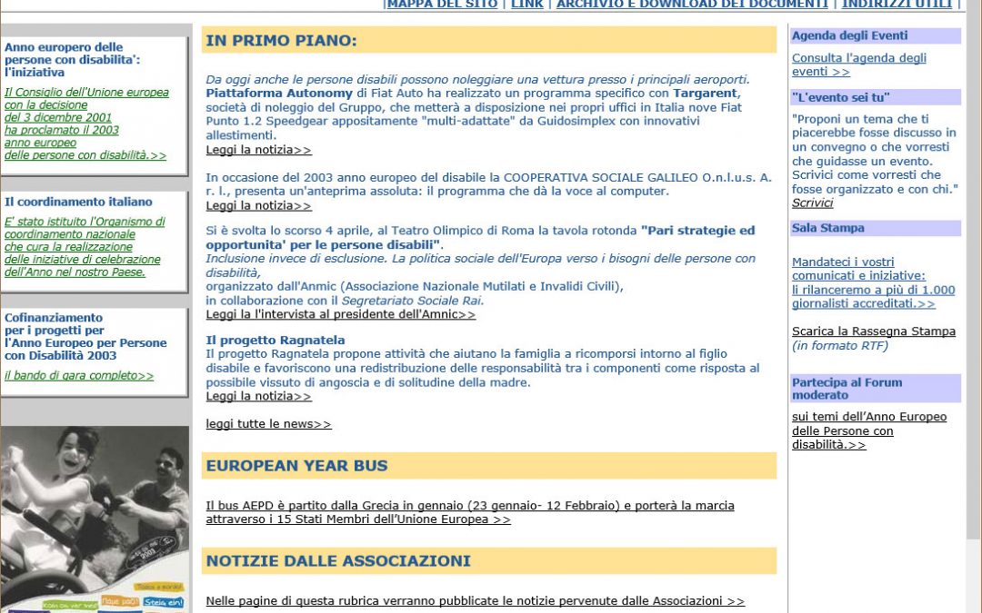 Sito 2003 Anno Europeo Persone con Disabilità